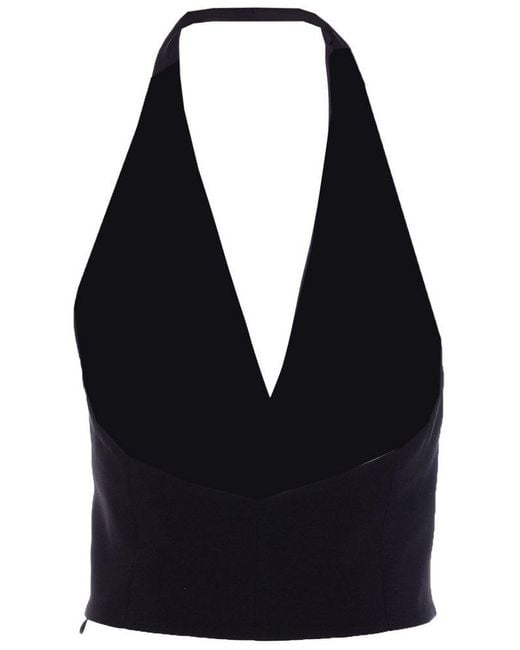Gilet corto in tessuto tecnico con schiena scoperta 104931A213 Z99 PINKO Nero limousine 