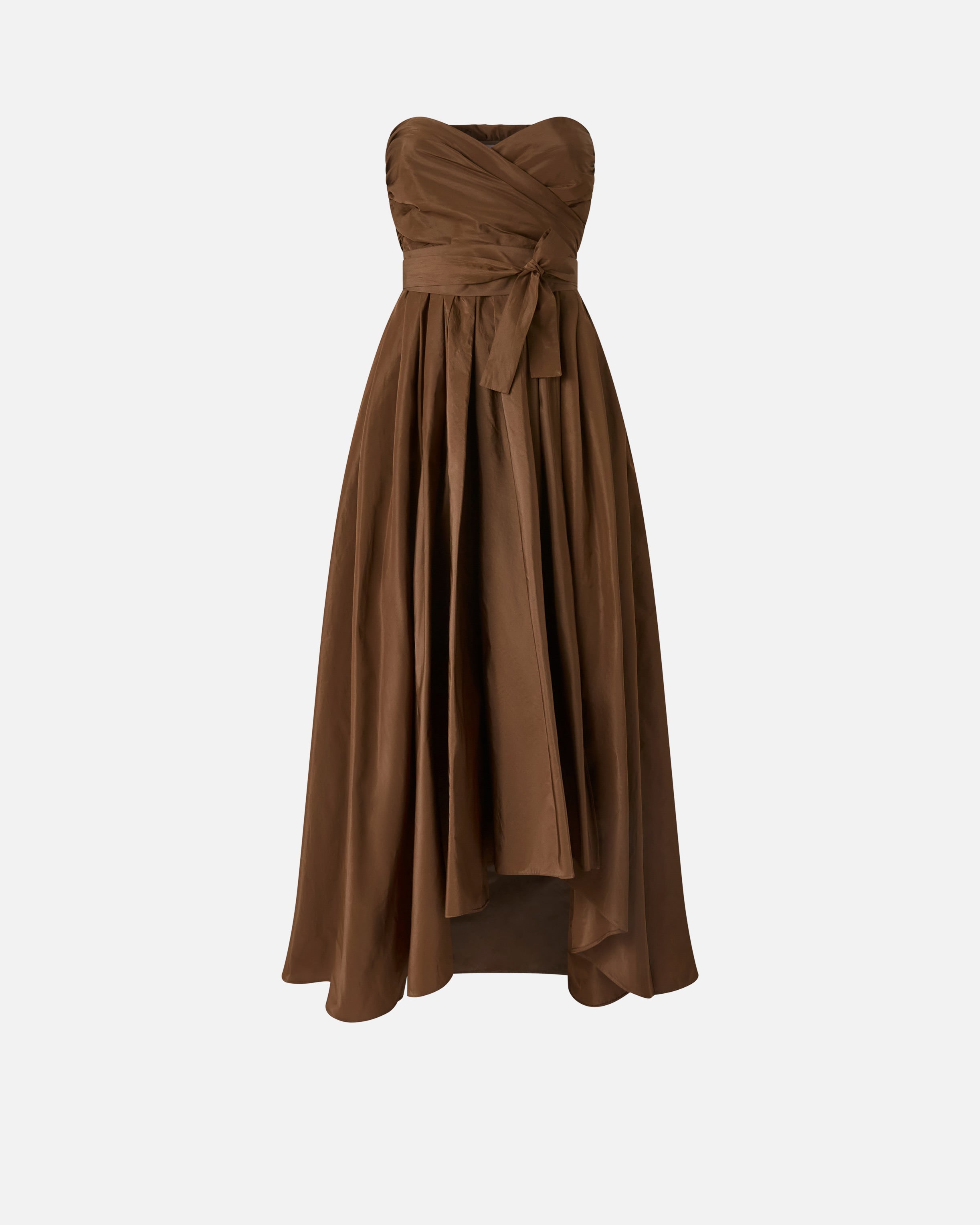 Abito da cerimonia in taffetà scollo a cuore 104937Y3LE L71 PINKO Marrone terra scura 