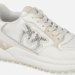 Sneaker chunky con satin e strass SS0055P073 DY7 PINKO Yougurt 