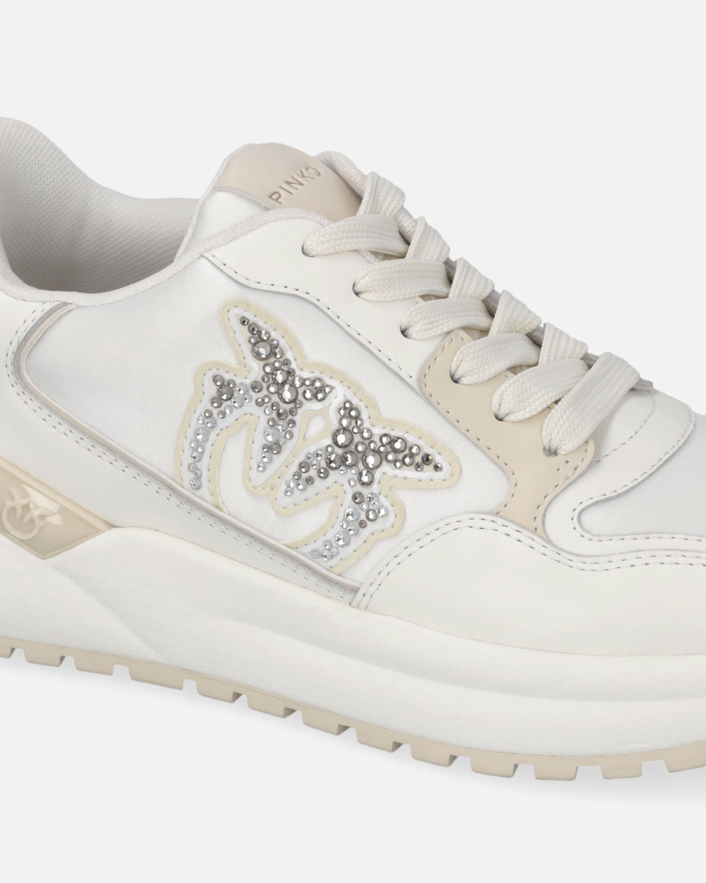 Sneaker chunky con satin e strass SS0055P073 DY7 PINKO Yougurt 