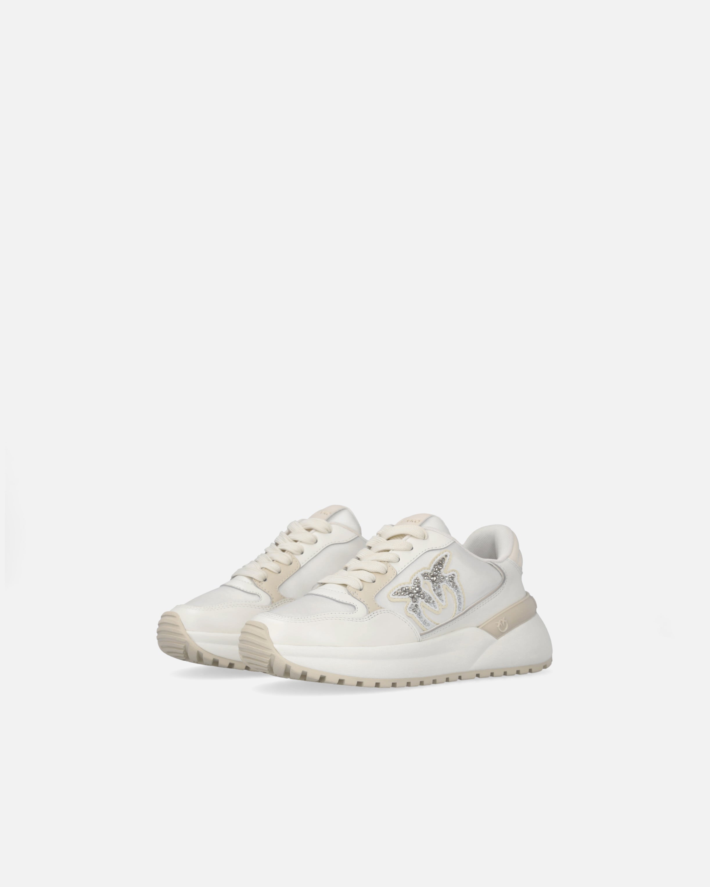 Sneaker chunky con satin e strass SS0055P073 DY7 PINKO Yougurt 