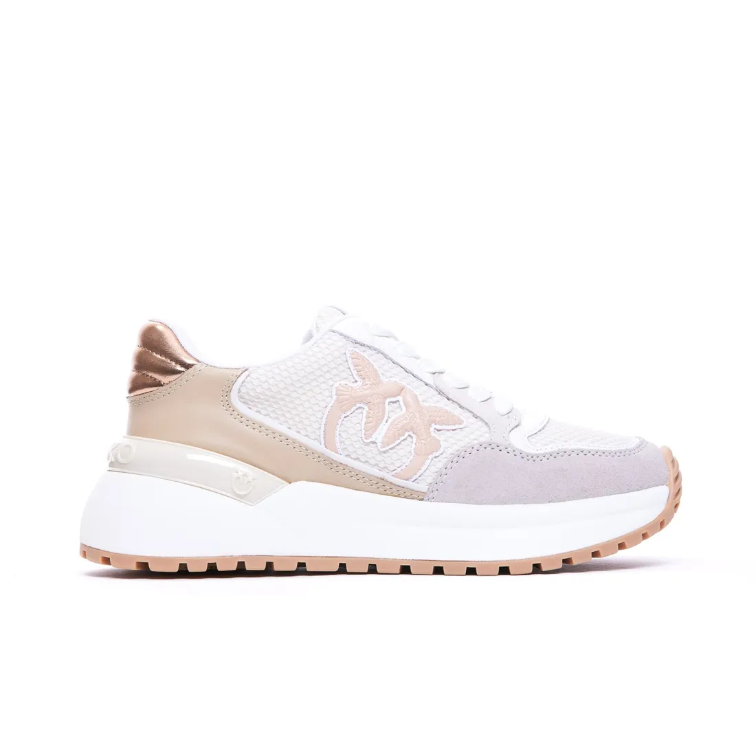 Sneaker in camoscio e mesh SS0055P074 K26 PINKO Bianco 