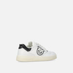 Sneaker in pelle con logo bianco e nero SS0077P001 ZZ1 PINKO White/black 