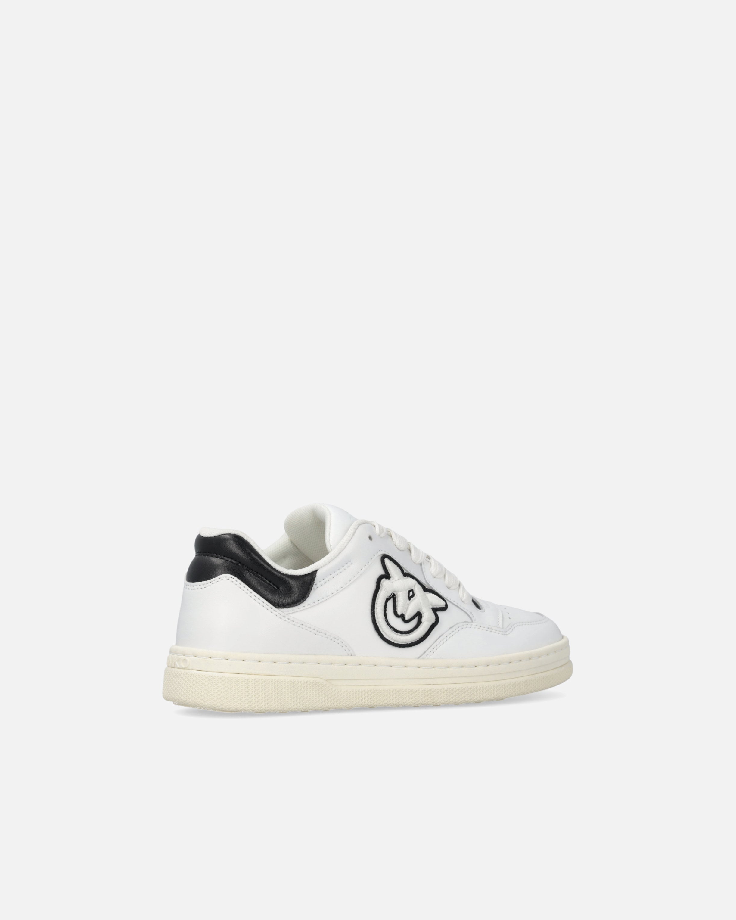 Sneaker in pelle con logo bianco e nero SS0077P001 ZZ1 PINKO White/black 