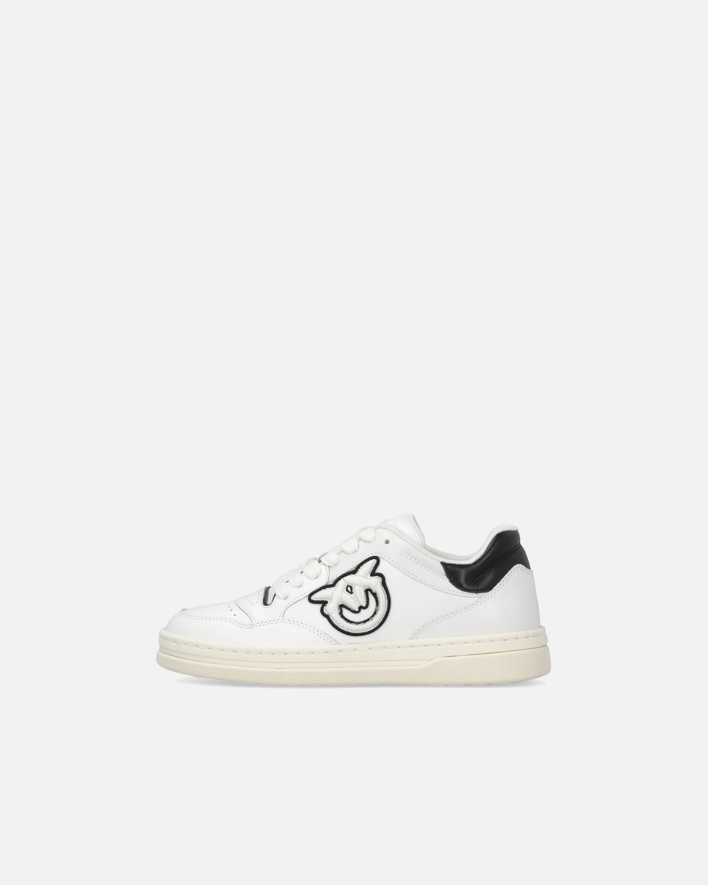 Sneaker in pelle con logo bianco e nero SS0077P001 ZZ1 PINKO White/black 