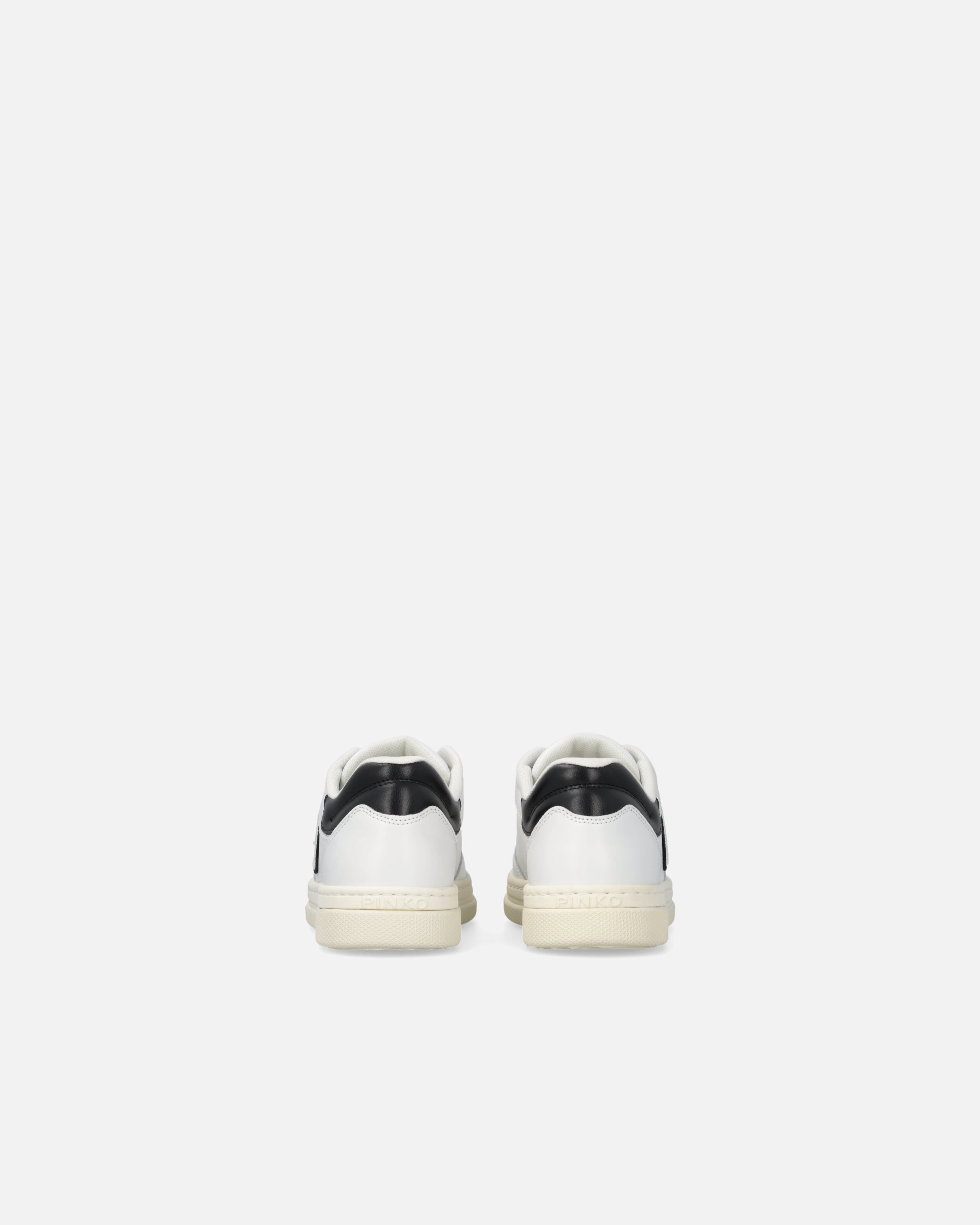 Sneaker in pelle con logo bianco e nero SS0077P001 ZZ1 PINKO White/black 