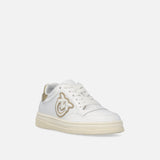 Sneaker in pelle con dettagli metallizzati SS0077P014 ZIA PINKO White/platinum 