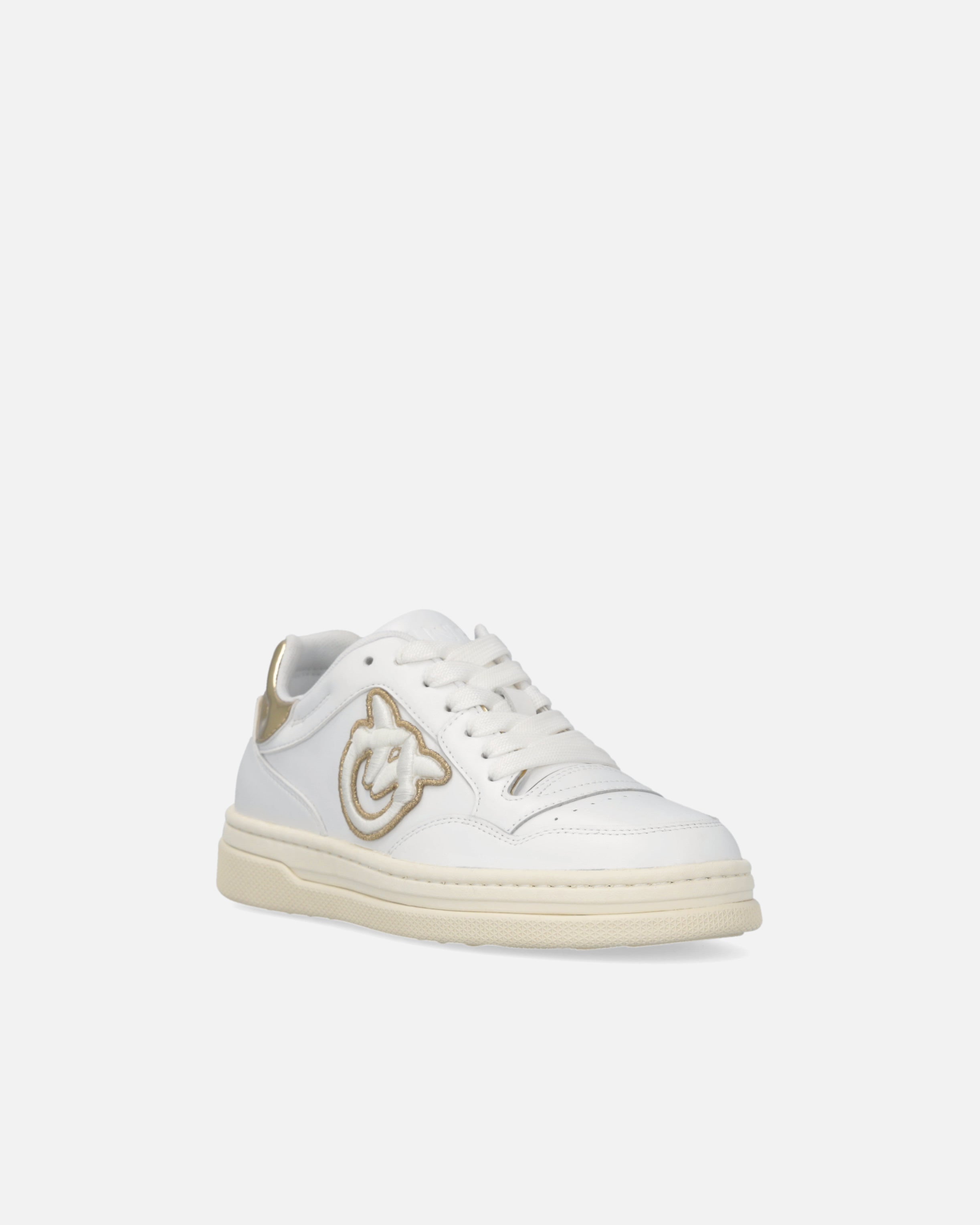Sneaker in pelle con dettagli metallizzati SS0077P014 ZIA PINKO White/platinum 