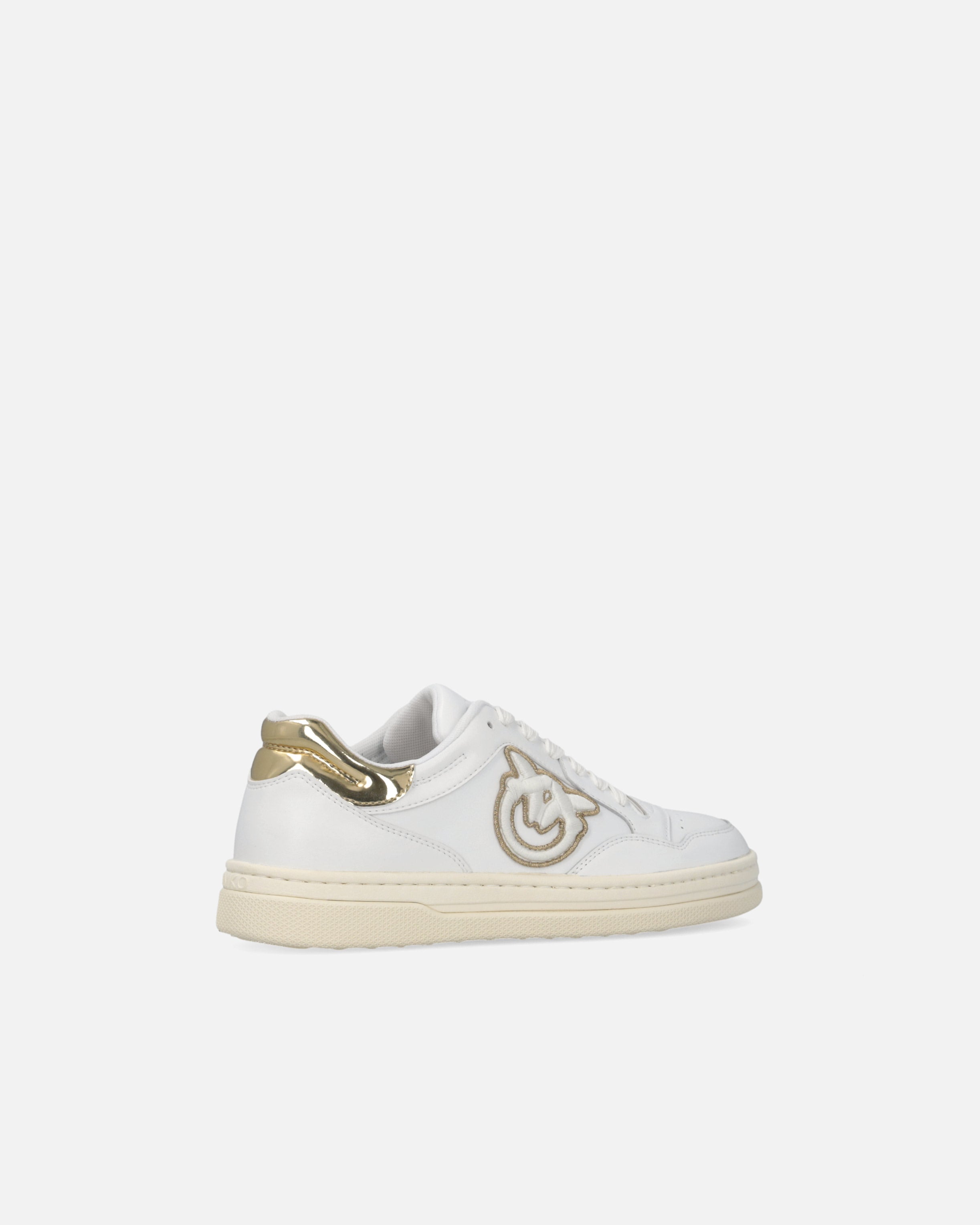 Sneaker in pelle con dettagli metallizzati SS0077P014 ZIA PINKO White/platinum 