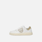 Sneaker in pelle con dettagli metallizzati SS0077P014 ZIA PINKO White/platinum 