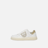 Sneaker in pelle con dettagli metallizzati SS0077P014 ZIA PINKO White/platinum 