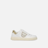 Sneaker in pelle con dettagli metallizzati SS0077P014 ZIA PINKO White/platinum 