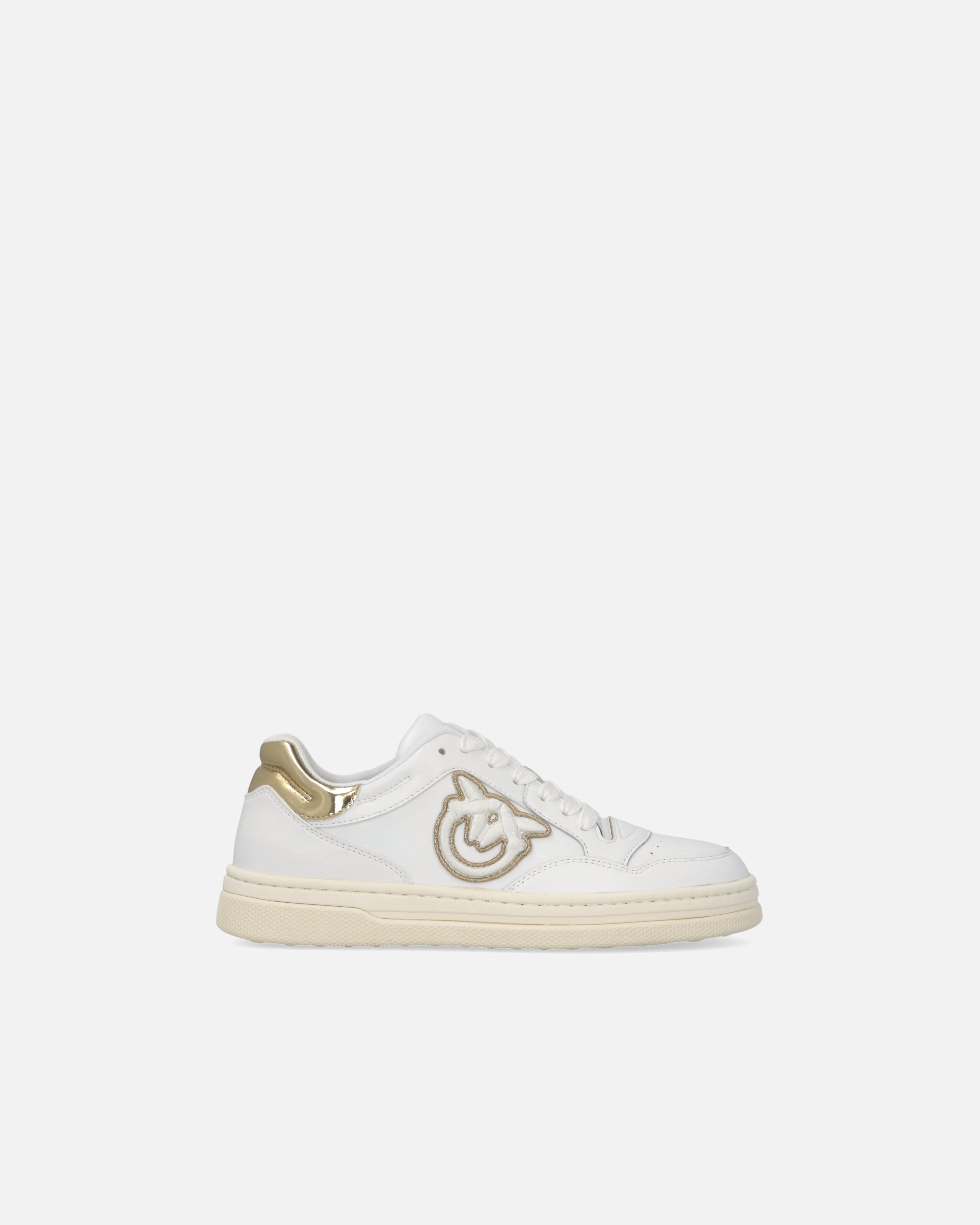 Sneaker in pelle con dettagli metallizzati SS0077P014 ZIA PINKO White/platinum 