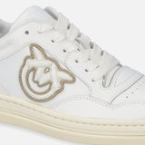 Sneaker in pelle con dettagli metallizzati SS0077P014 ZIA PINKO White/platinum 