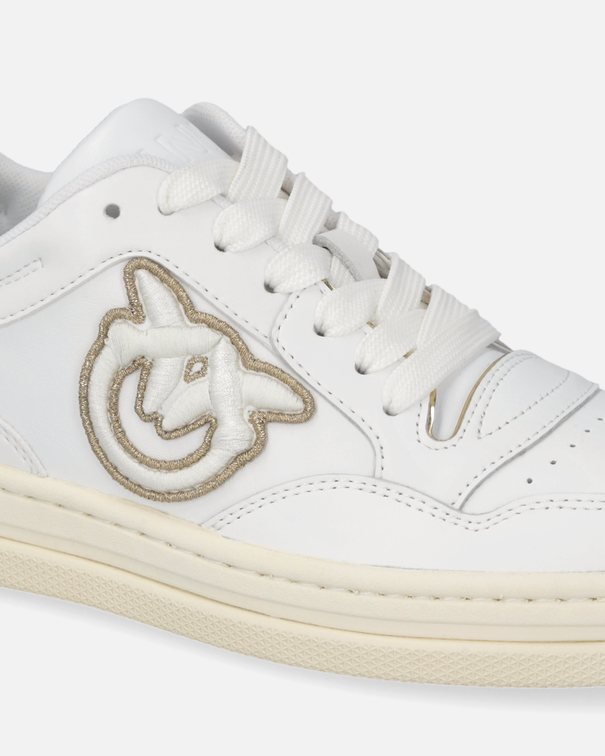 Sneaker in pelle con dettagli metallizzati SS0077P014 ZIA PINKO White/platinum 