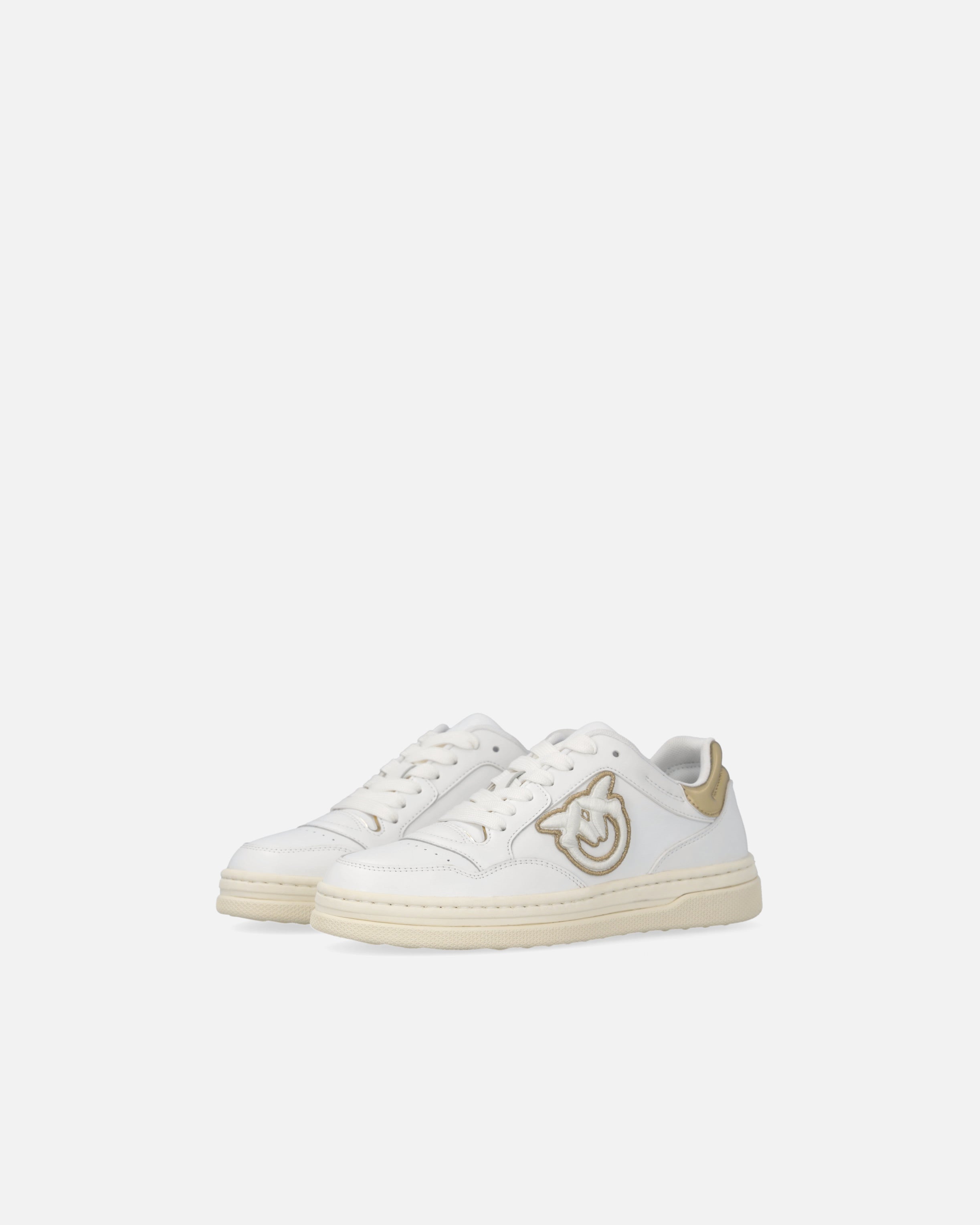 Sneaker in pelle con dettagli metallizzati SS0077P014 ZIA PINKO White/platinum 