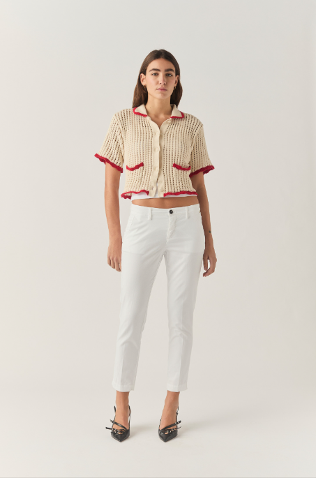 Pantalone in cotone RND057 P381 0127 C0367 ROY ROGER'S Blanc de blanc 