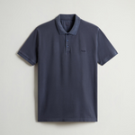 Polo Mackinack tinta in capo in piqué di cotone elasticizzato CFWOPO0065MRUT1483 3989 WOOLRICH Melton blue 