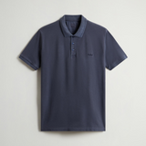 Polo Mackinack tinta in capo in piqué di cotone elasticizzato CFWOPO0065MRUT1483 3989 WOOLRICH Melton blue 