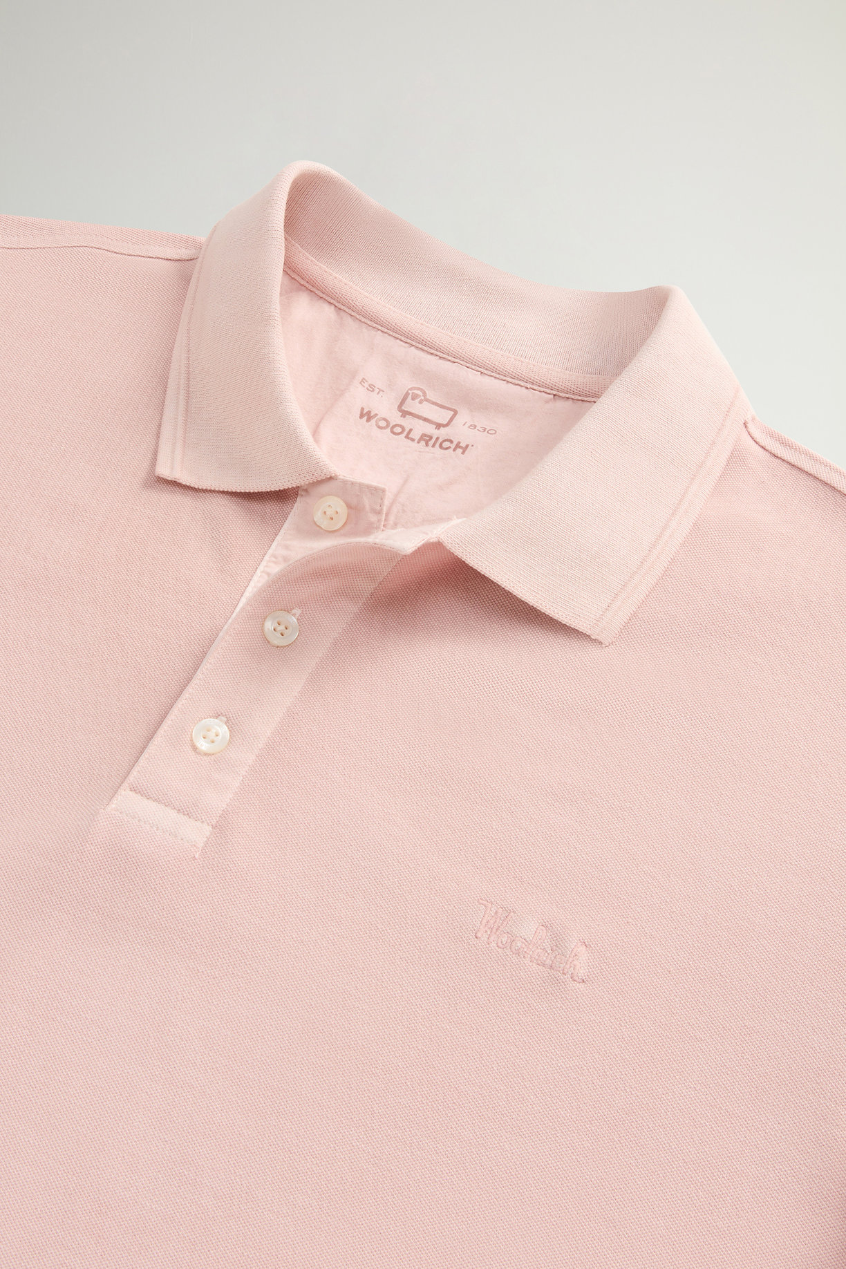 Polo Mackinack tinta in capo in piqué di cotone elasticizzato CFWOPO0065MRUT1483 4409 WOOLRICH Rose smoke 