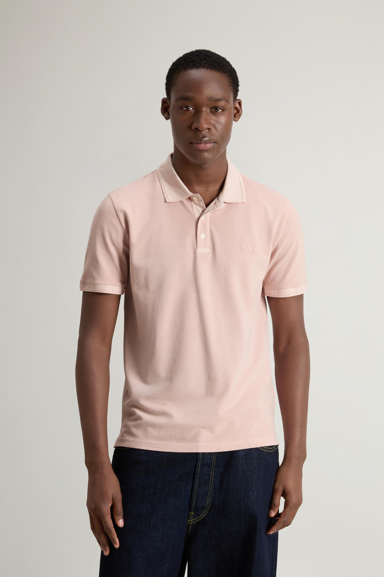 Polo Mackinack tinta in capo in piqué di cotone elasticizzato CFWOPO0065MRUT1483 4409 WOOLRICH Rose smoke 