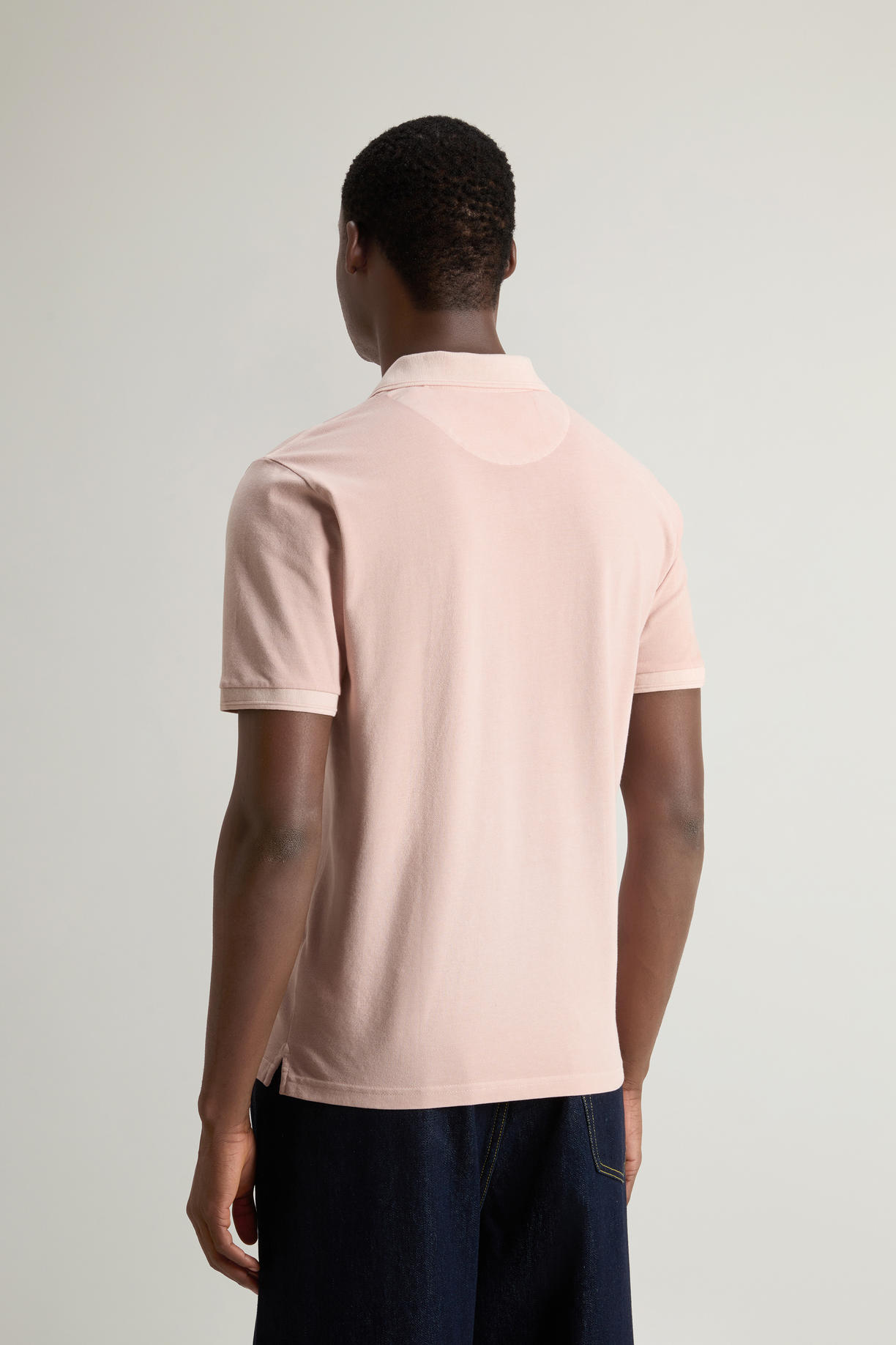 Polo Mackinack tinta in capo in piqué di cotone elasticizzato CFWOPO0065MRUT1483 4409 WOOLRICH Rose smoke 
