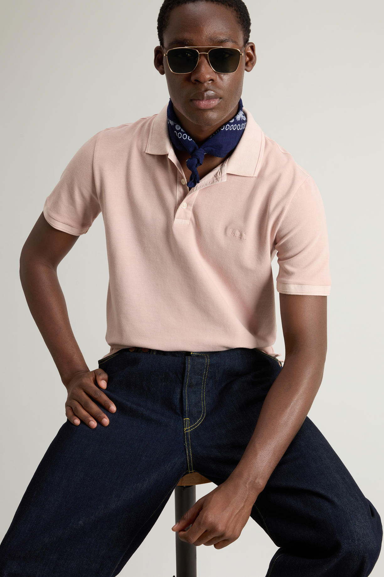 Polo Mackinack tinta in capo in piqué di cotone elasticizzato CFWOPO0065MRUT1483 4409 WOOLRICH Rose smoke 