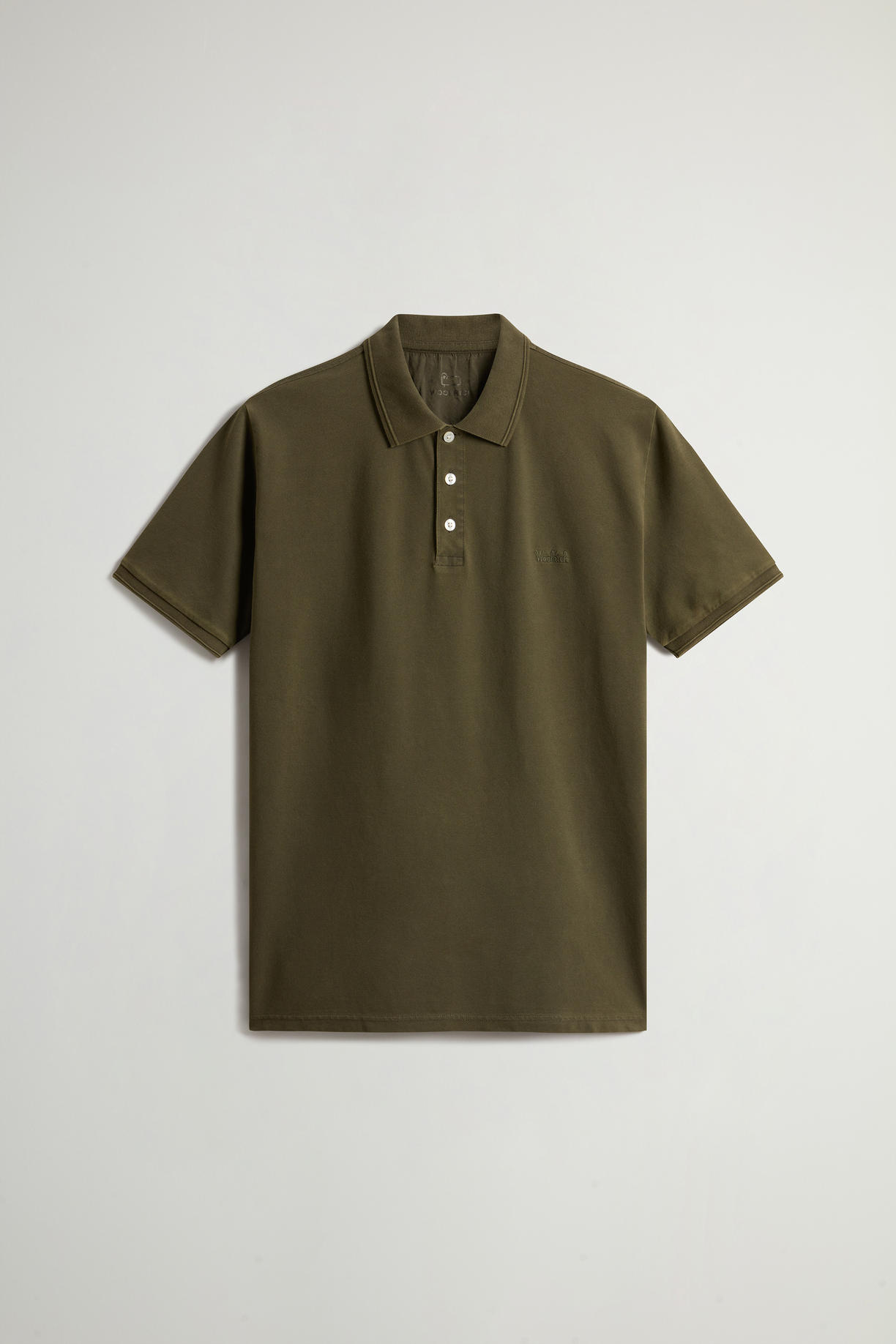 Polo Mackinack tinta in capo in piqué di cotone elasticizzato CFWOPO0065MRUT1483 6006 WOOLRICH Greenstone 