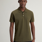 Polo Mackinack tinta in capo in piqué di cotone elasticizzato CFWOPO0065MRUT1483 6006 WOOLRICH Greenstone 