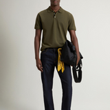 Polo Mackinack tinta in capo in piqué di cotone elasticizzato CFWOPO0065MRUT1483 6006 WOOLRICH Greenstone 