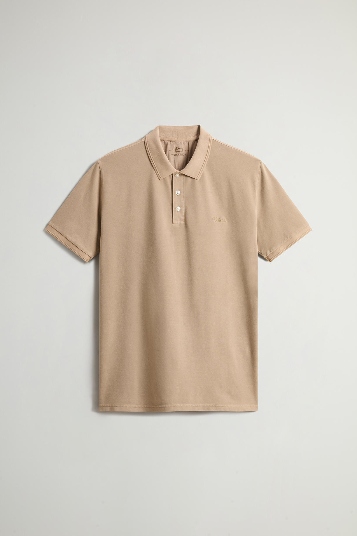 Polo Mackinack tinta in capo in piqué di cotone elasticizzato CFWOPO0065MRUT1483 8640 WOOLRICH White pepper 