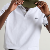 Polo Monterey in piquet di cotone elasticizzato con bordi a righe CFWOPO0066MRUT2556 8041 WOOLRICH Bright white 