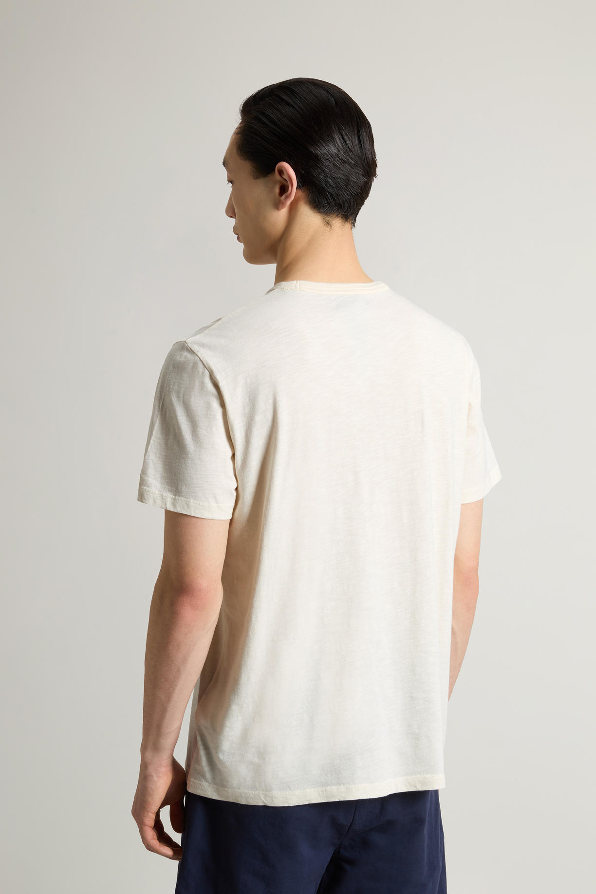 T-Shirt in puro cotone fiammato CFWOTE0161MRUT4061 8887 WOOLRICH Jet stream 