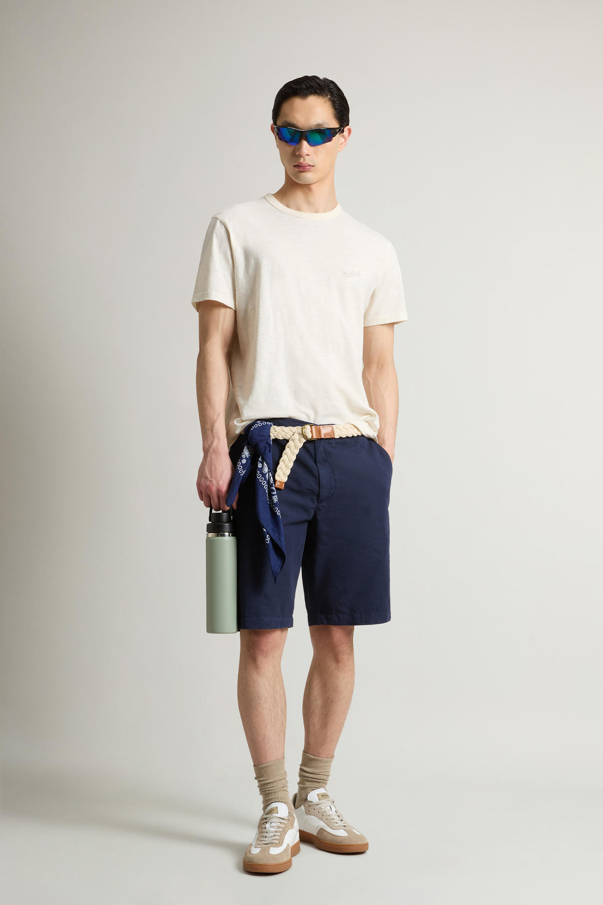 T-Shirt in puro cotone fiammato CFWOTE0161MRUT4061 8887 WOOLRICH Jet stream 