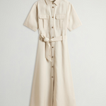 Abito lungo in tencel CFWWDR0190FRUT3945 8867 WOOLRICH Light oak 
