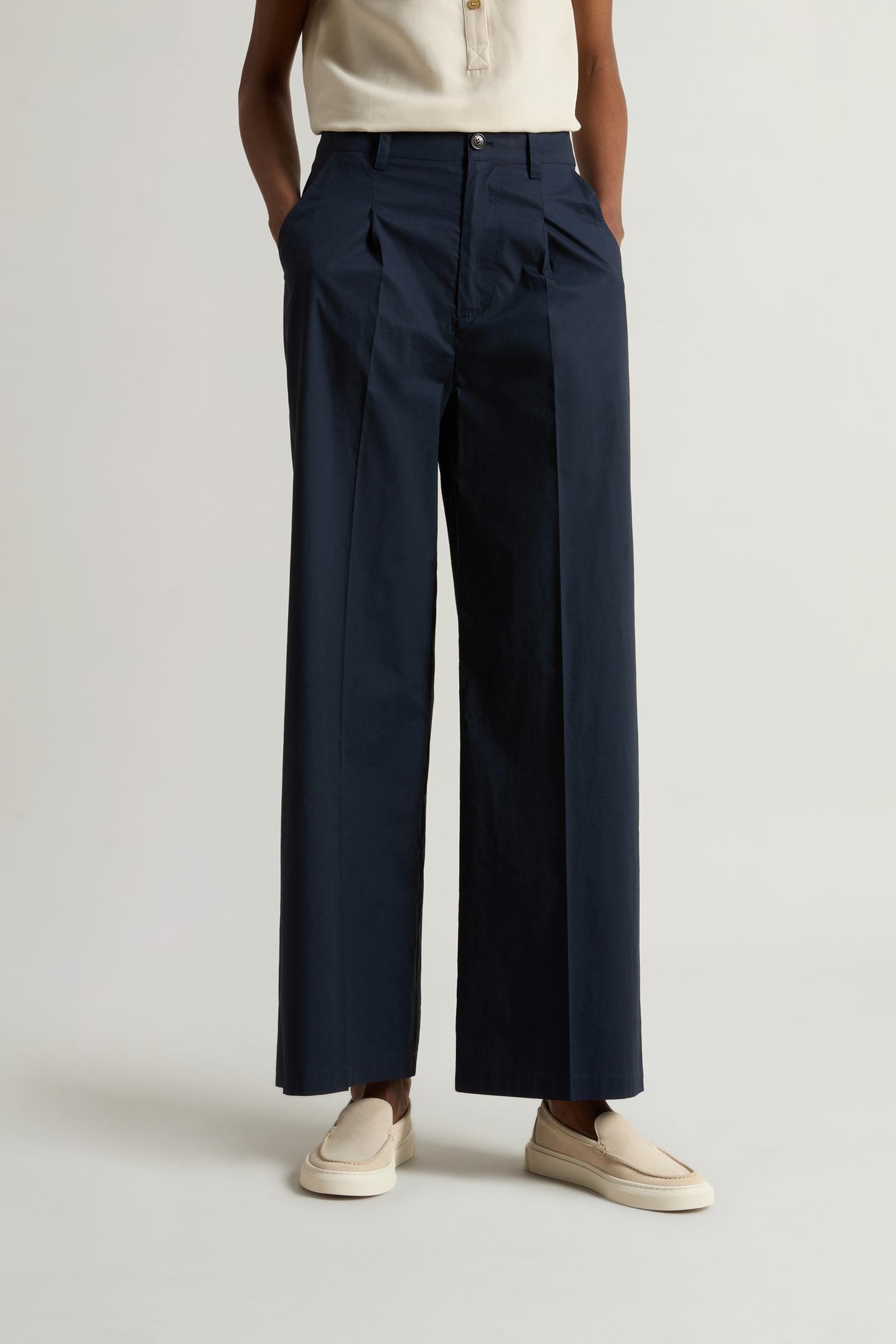 Pantaloni chino in popeline di puro cotone CFWWTR0219FRUT3944 3989 WOOLRICH Melton blue 