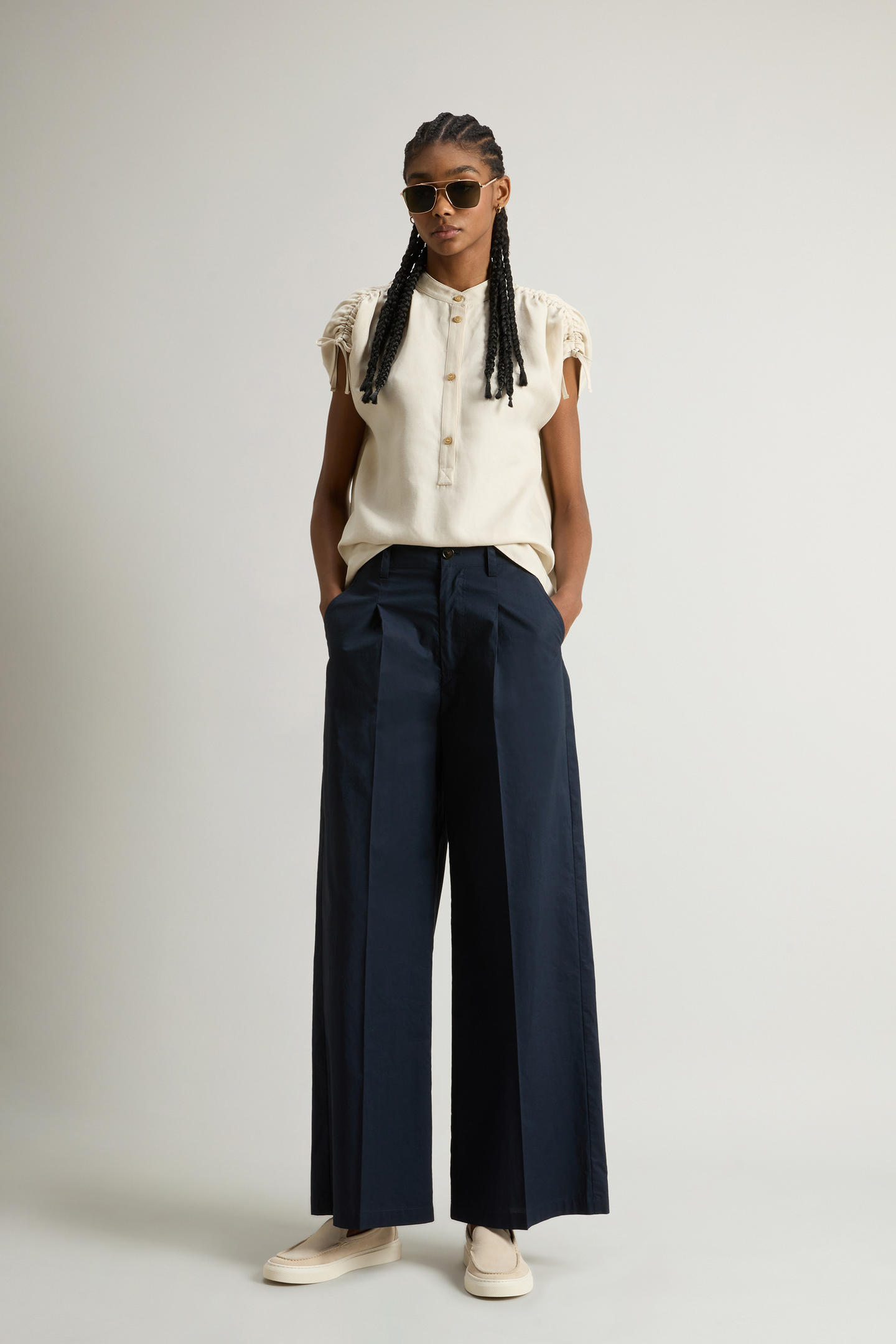 Pantaloni chino in popeline di puro cotone CFWWTR0219FRUT3944 3989 WOOLRICH Melton blue 