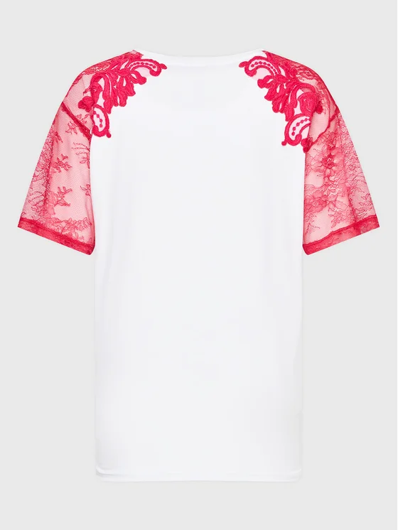 T-shirt manica corta D42EL068EE7 MF241 ERMANNO FIRENZE Bianco/fucsia 