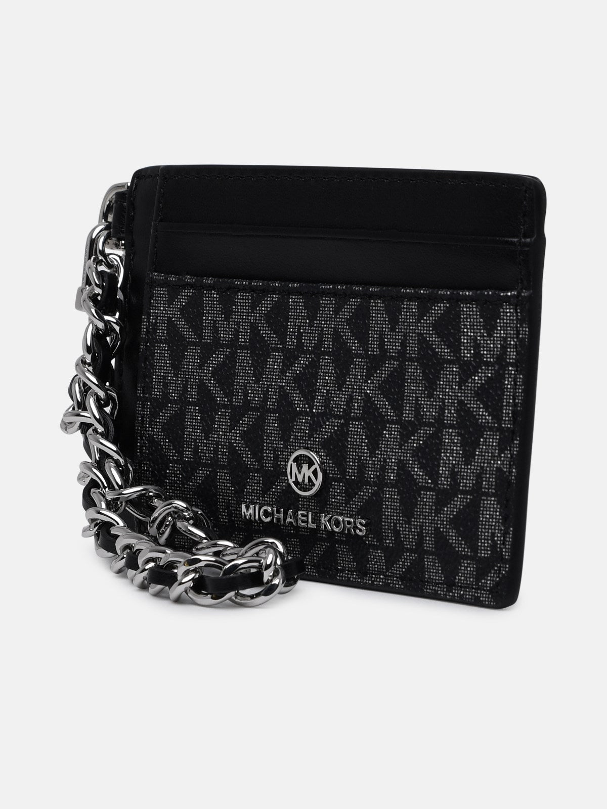 Portacarte logato con catena 34F2ST9D50 023 MICHAEL KORS Blk/silver 