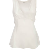 Blusa in satin di seta SOFIAD311504 002 P.A.R.O.S.H. Panna 