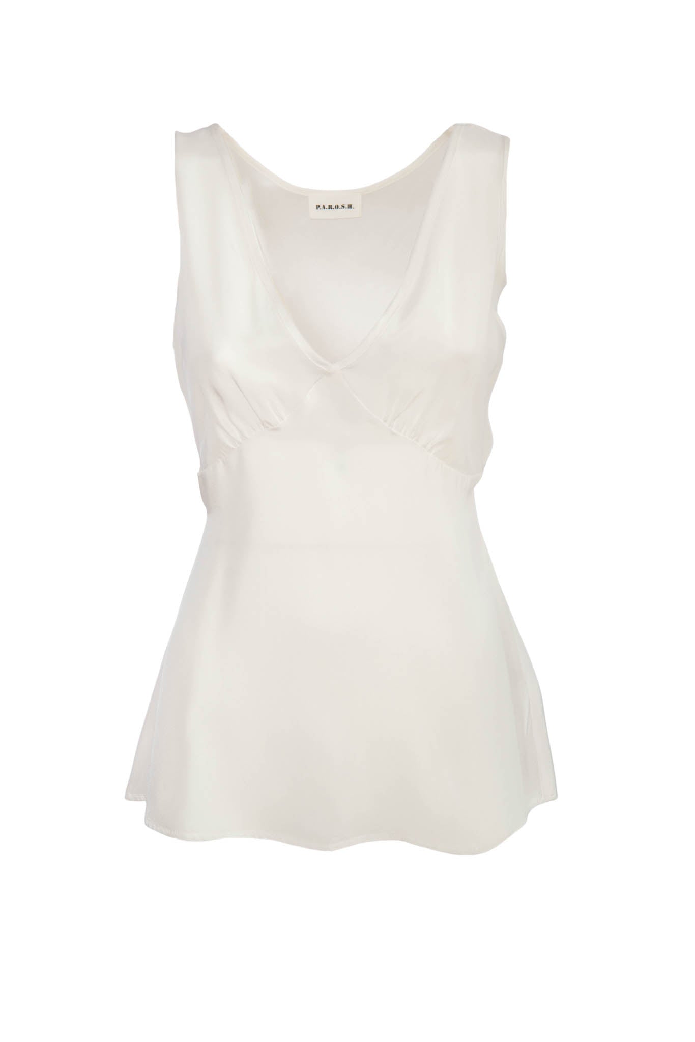 Blusa in satin di seta SOFIAD311504 002 P.A.R.O.S.H. Panna 