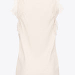 Top jacquard logato con pizzo 100123A01P N96 PINKO White 