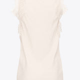 Top jacquard logato con pizzo 100123A01P N96 PINKO White 