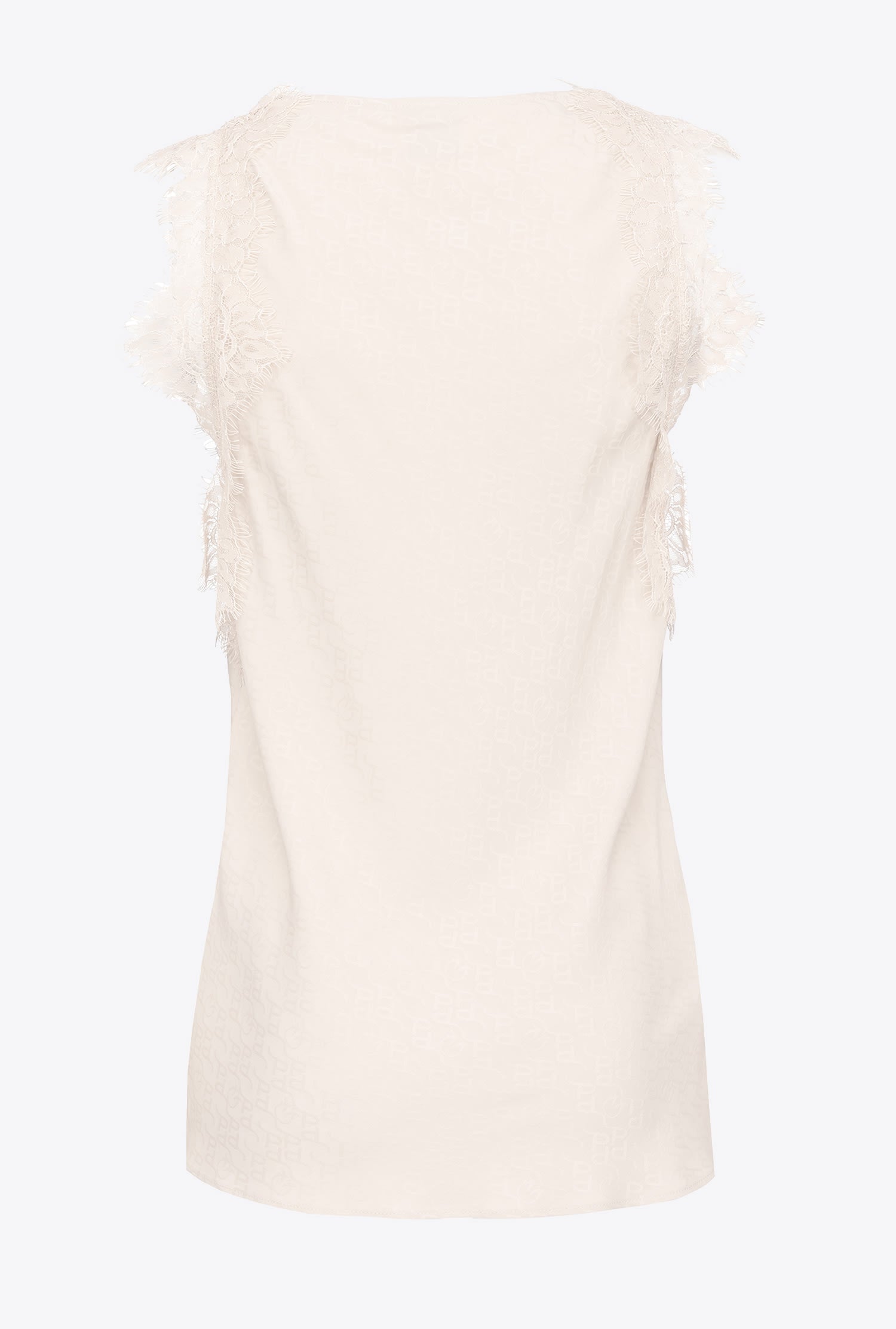 Top jacquard logato con pizzo 100123A01P N96 PINKO White 