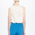 Top jacquard logato con pizzo 100123A01P N96 PINKO White 
