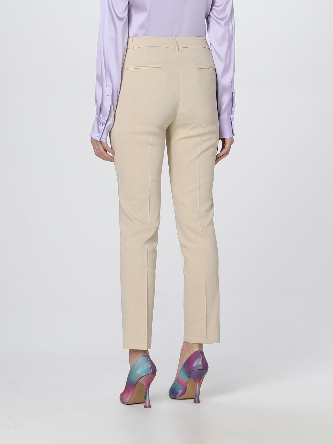 Pantalone dritto in punto stoffa 100155A0IM C28 PINKO Beige 