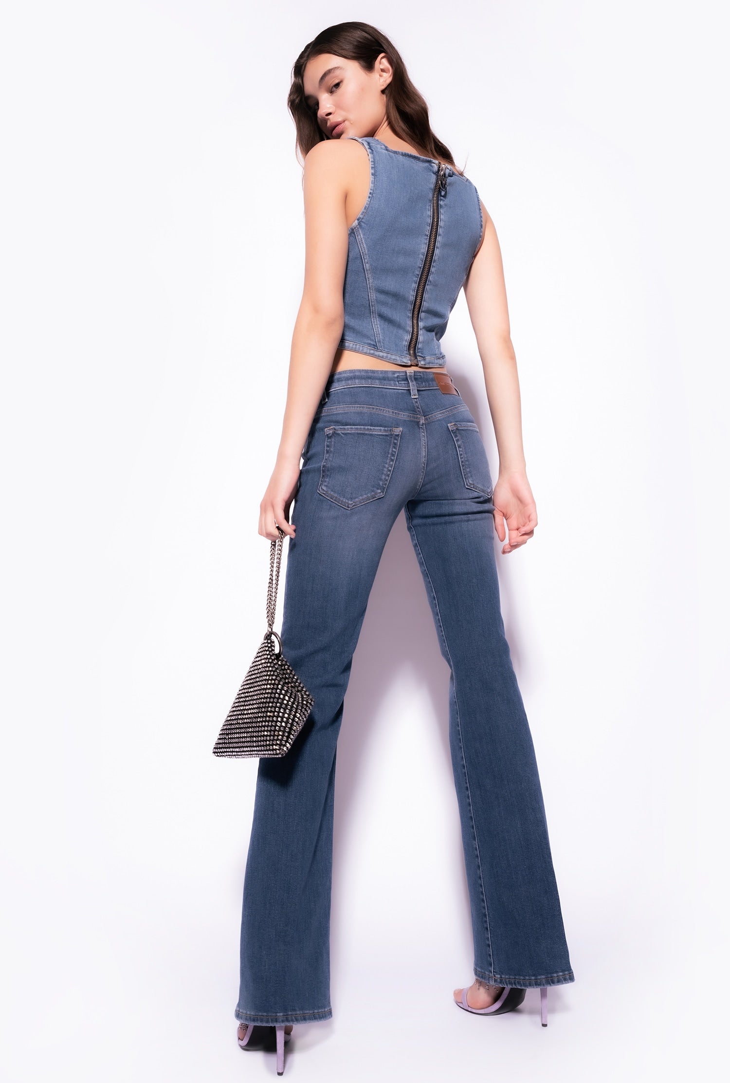 Jeans flared vita bassa 100177A0FS PJC PINKO Denim 