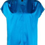 Blusa in seta 100376ZR64 F71 PINKO Light blue 