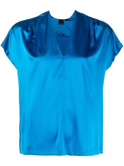 Blusa in seta 100376ZR64 F71 PINKO Light blue 