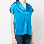 Blusa in seta 100376ZR64 F71 PINKO Light blue 